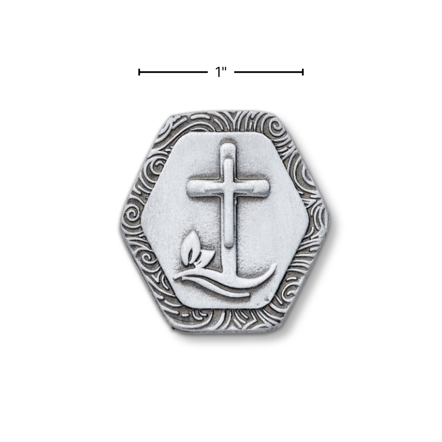 1" Pewter-Finish Faith Token - With You Always Matthew 28:20