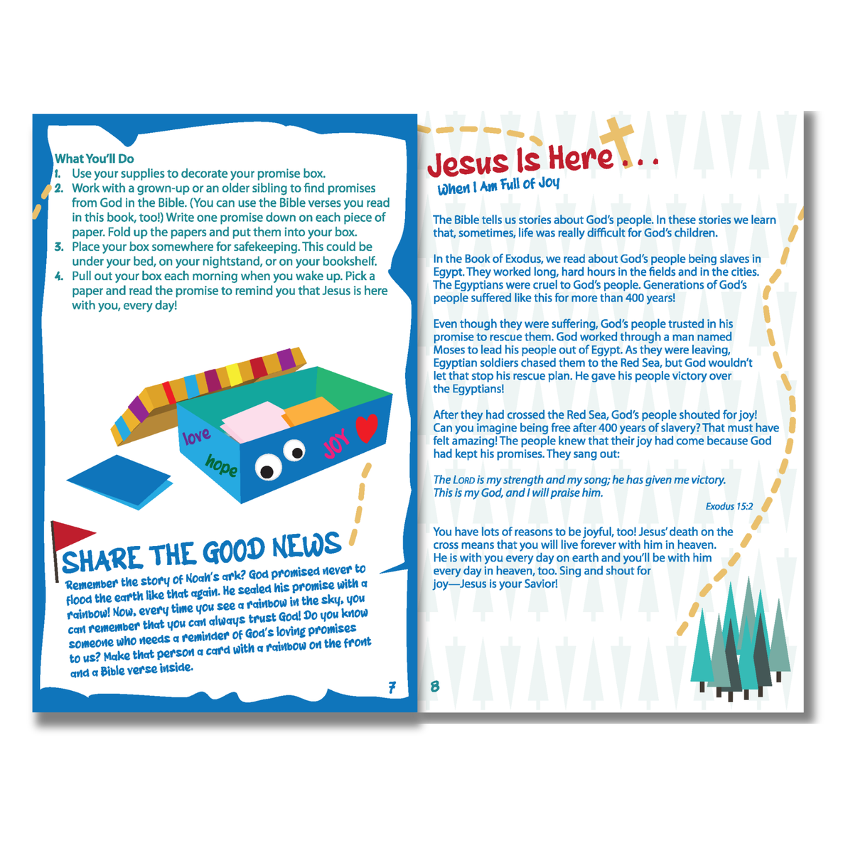 Children's activity book with Bible verses and coloring pages on a white background by CTA Christ to All and CTAKids.