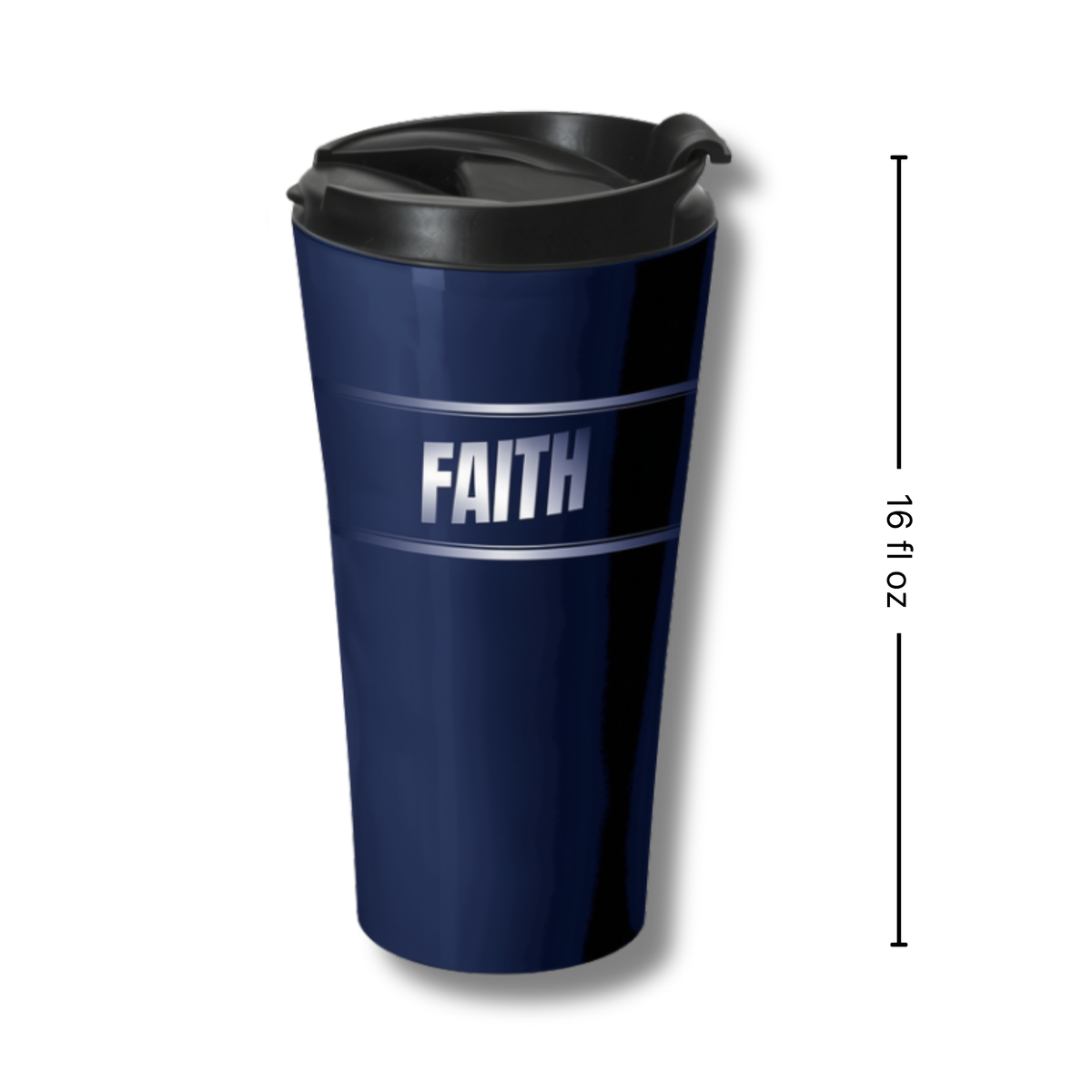 16oz Double Wall Insulated Travel Mug with Flip Lid - KJV - Living by Faith