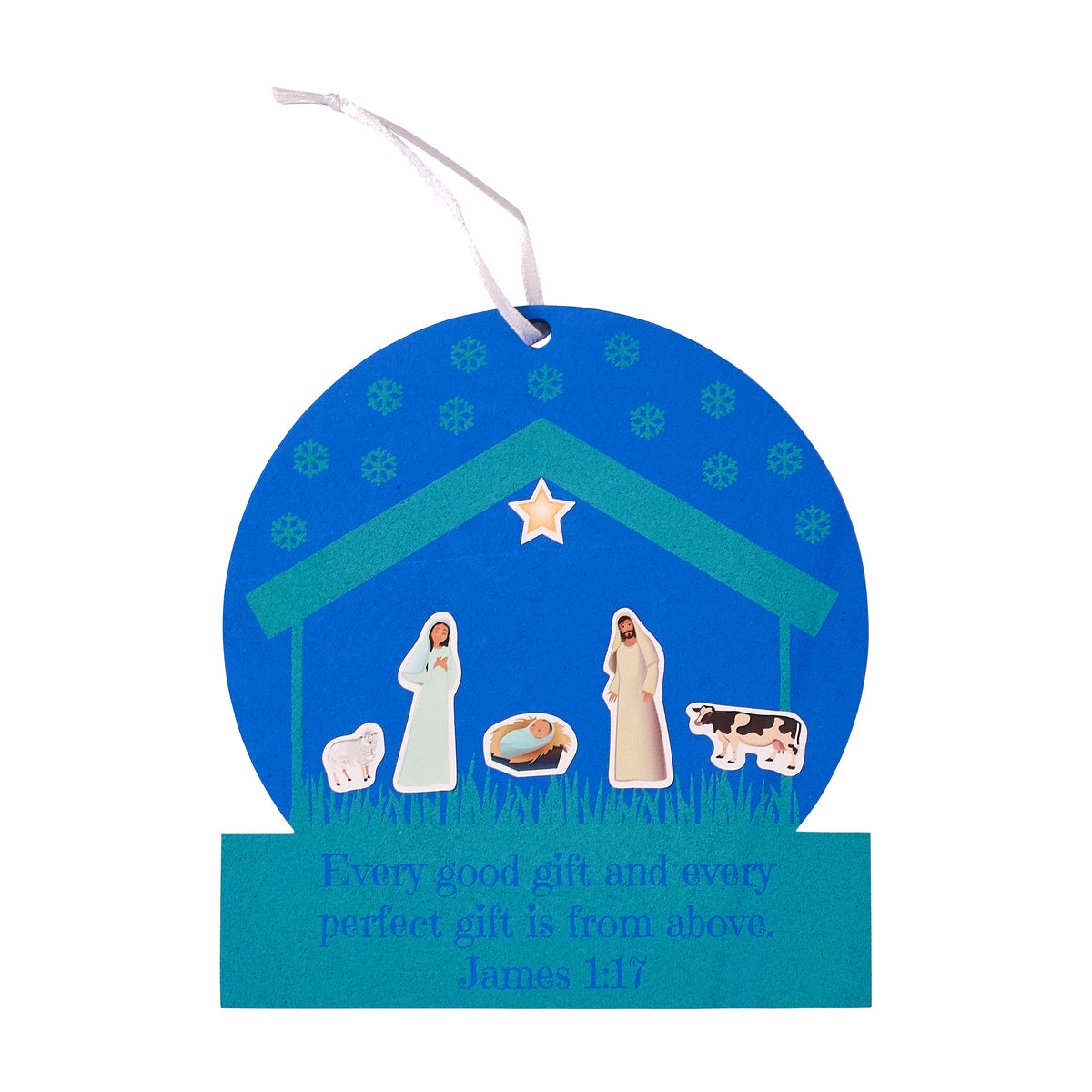 Foam Snow Globe Christmas Nativity Ornament Kit - KJV - Love Came Down