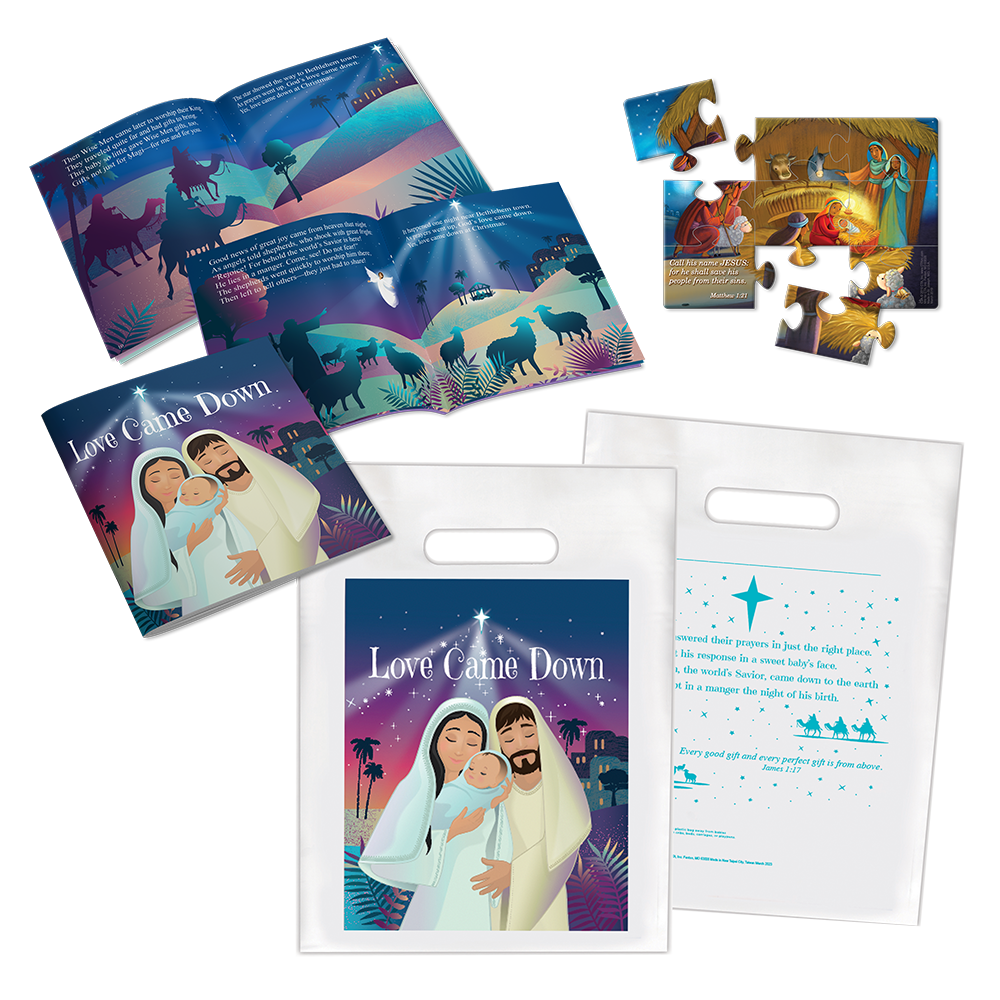 Love Came Down Bundle with Book & Treat Sack & puzzle