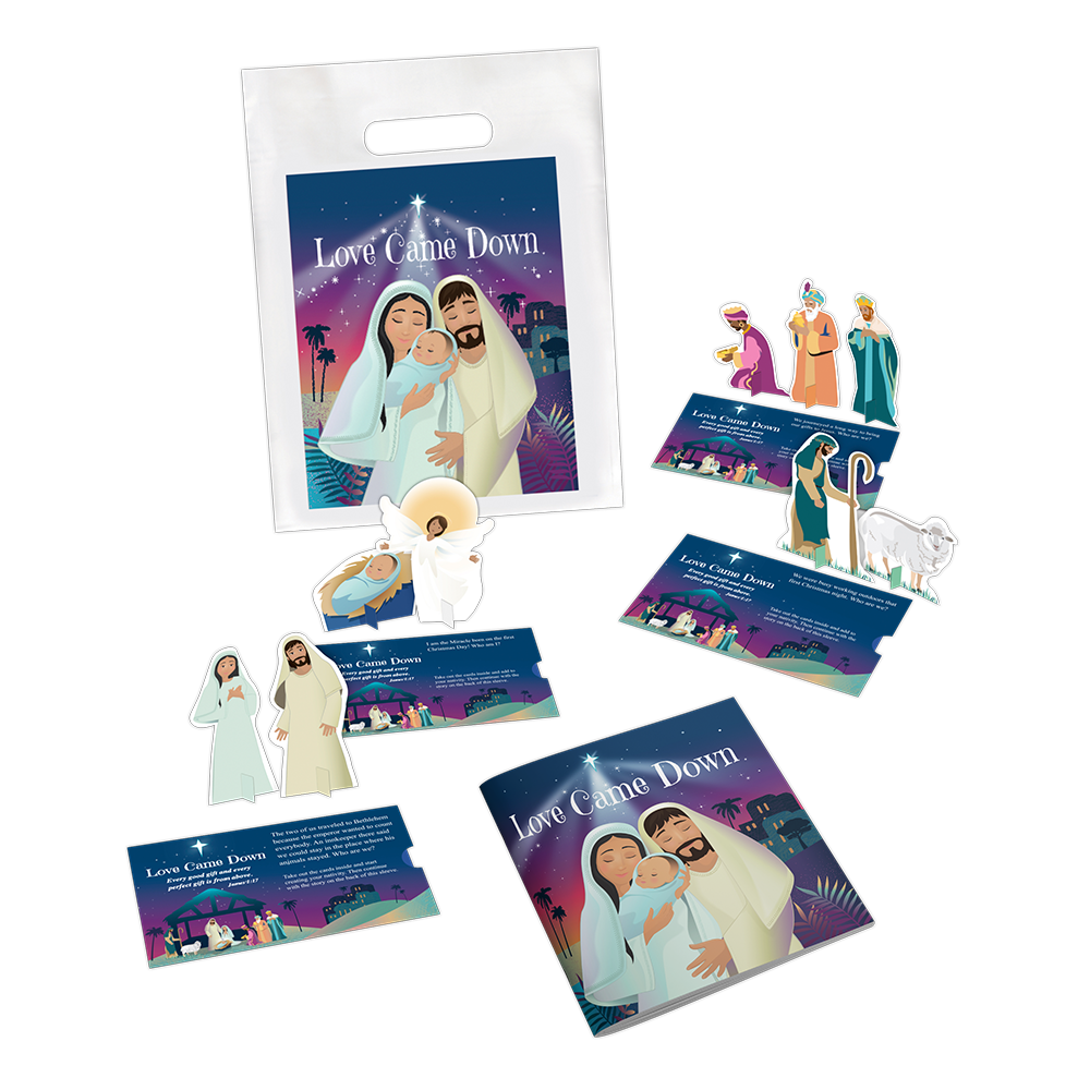 Christmas Preparation Set for ages 7–11, including a 16-page activity book, Build-Your-Own Nativity, goodie bag, and free 4-part family Advent devotion—perfect for daily Advent activities from December 3 to Christmas.
615122-17311-4