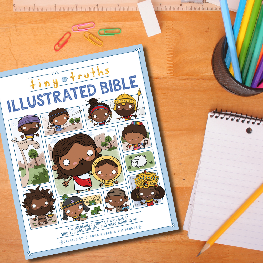 The Tiny Truths Illustrated Bible – Beautifully embossed Bible storybook for ages 4–8, featuring 33 engaging stories from the Old and New Testaments (8⅞" x 7⅓" x ¾"), written in a simple, relatable style.
615122-17545-3