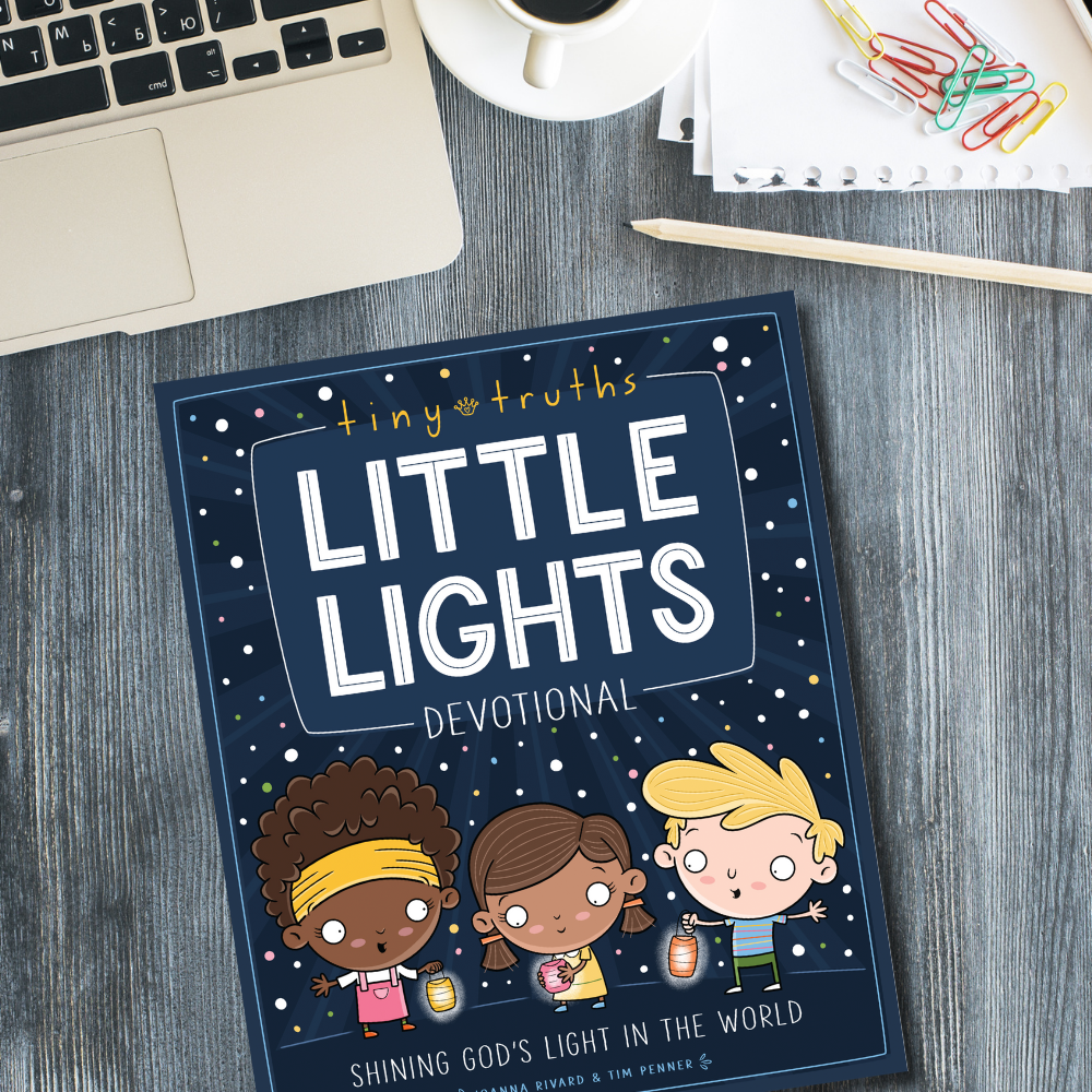 Tiny Truths Little Lights Devotional – 60+ Scripture-based devotions for kids ages 4–8, filled with reflections on God’s love, forgiveness, gratitude, and shining His light. Illustrated to celebrate diversity. Measures 6¼" x 8¼" x ½".
615122-17546-0