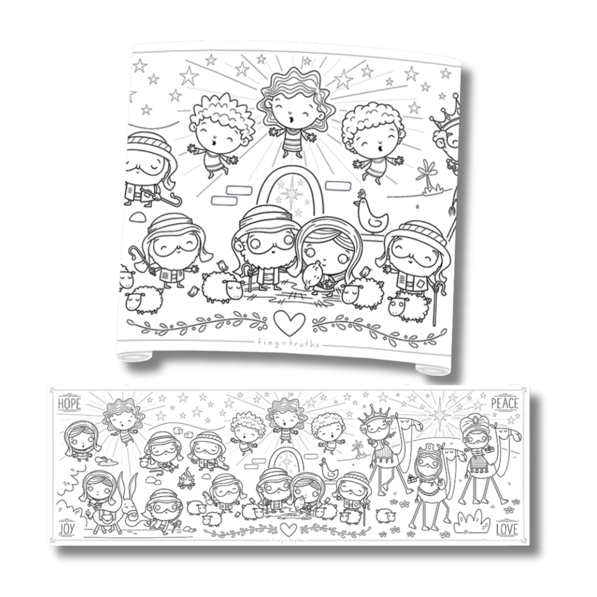 6' x 2' Giant Coloring Mural: Tiny Truths Illustrated Bible - Christmas Celebration