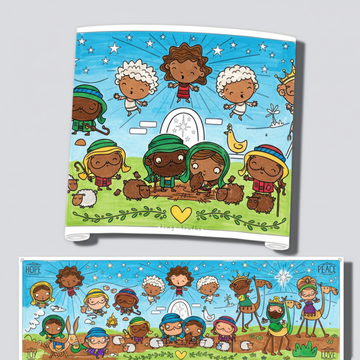 6' x 2' Giant Coloring Mural: Tiny Truths Illustrated Bible - Christmas Celebration
