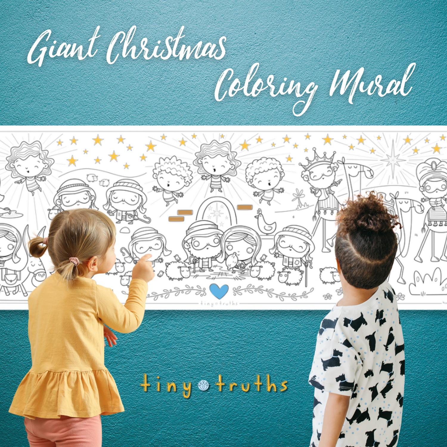 Tiny Truths Illustrated Bible Giant Christmas Coloring Mural