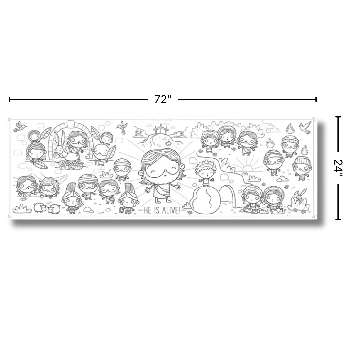 6' x 2' Giant Coloring Mural: Tiny Truths Illustrated Bible - Easter Celebration
