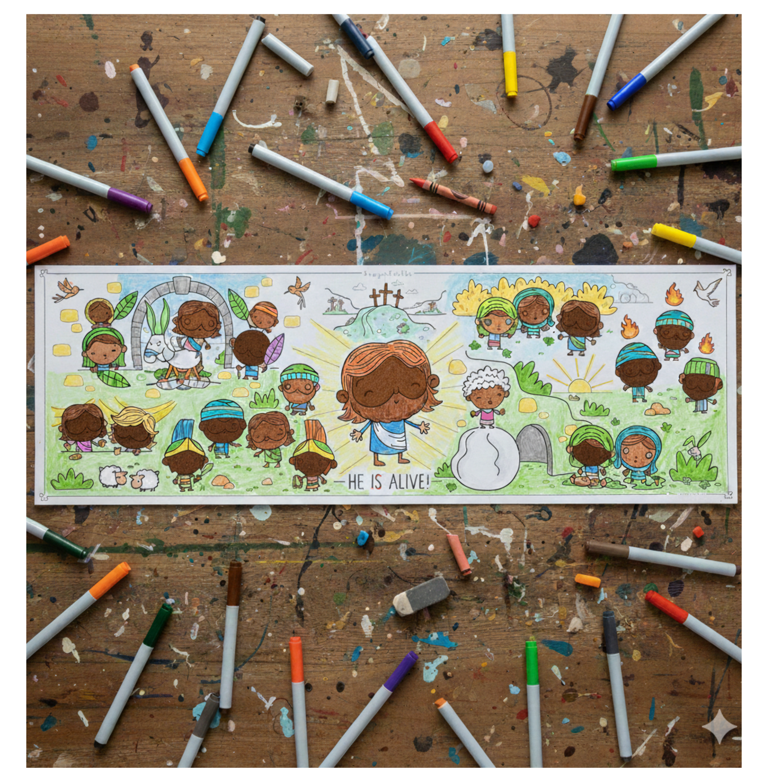 Tiny Truths Illustrated Bible Giant Easter Coloring Mural