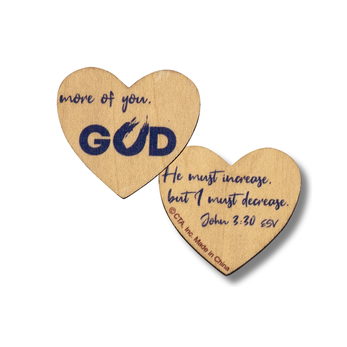 1-1/2" Laser-Cut Wood Faith Token - More of You, God