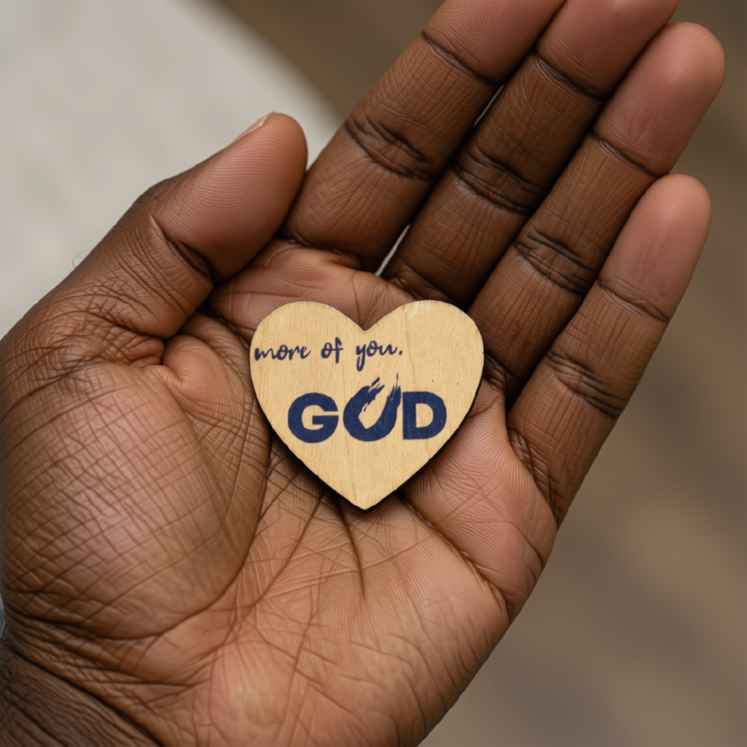 1-1/2" Laser-Cut Wood Faith Token - More of You, God
