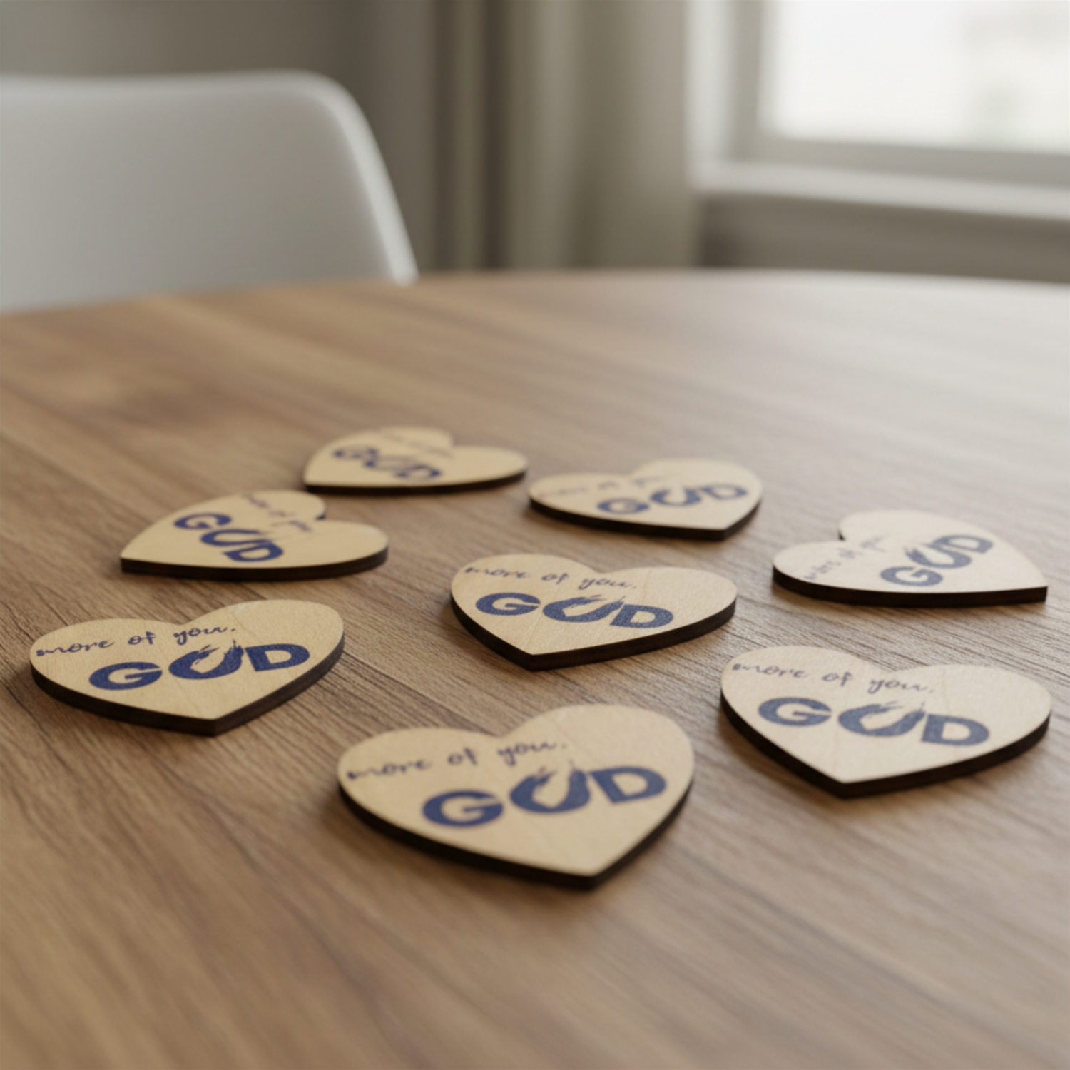 1-1/2" Laser-Cut Wood Faith Token - More of You, God