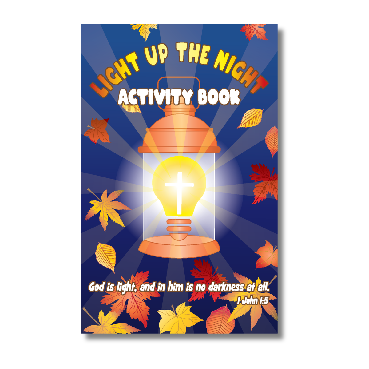Activity book cover with a lantern and leaves on a blue background by CTA Christ to All & CTAKids.