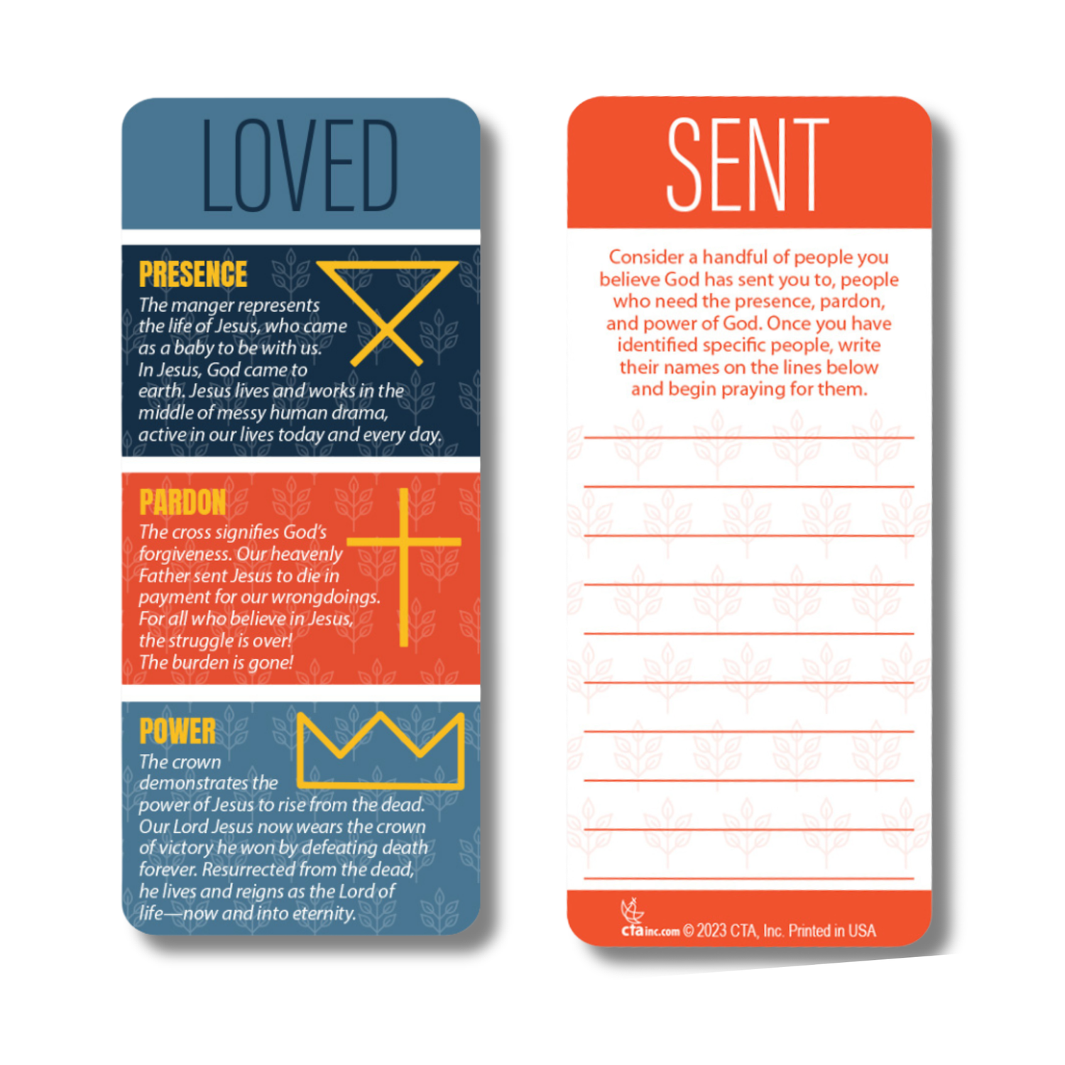 Pack of 12 Individual Bookmarks - Loved & Sent Faith Journey