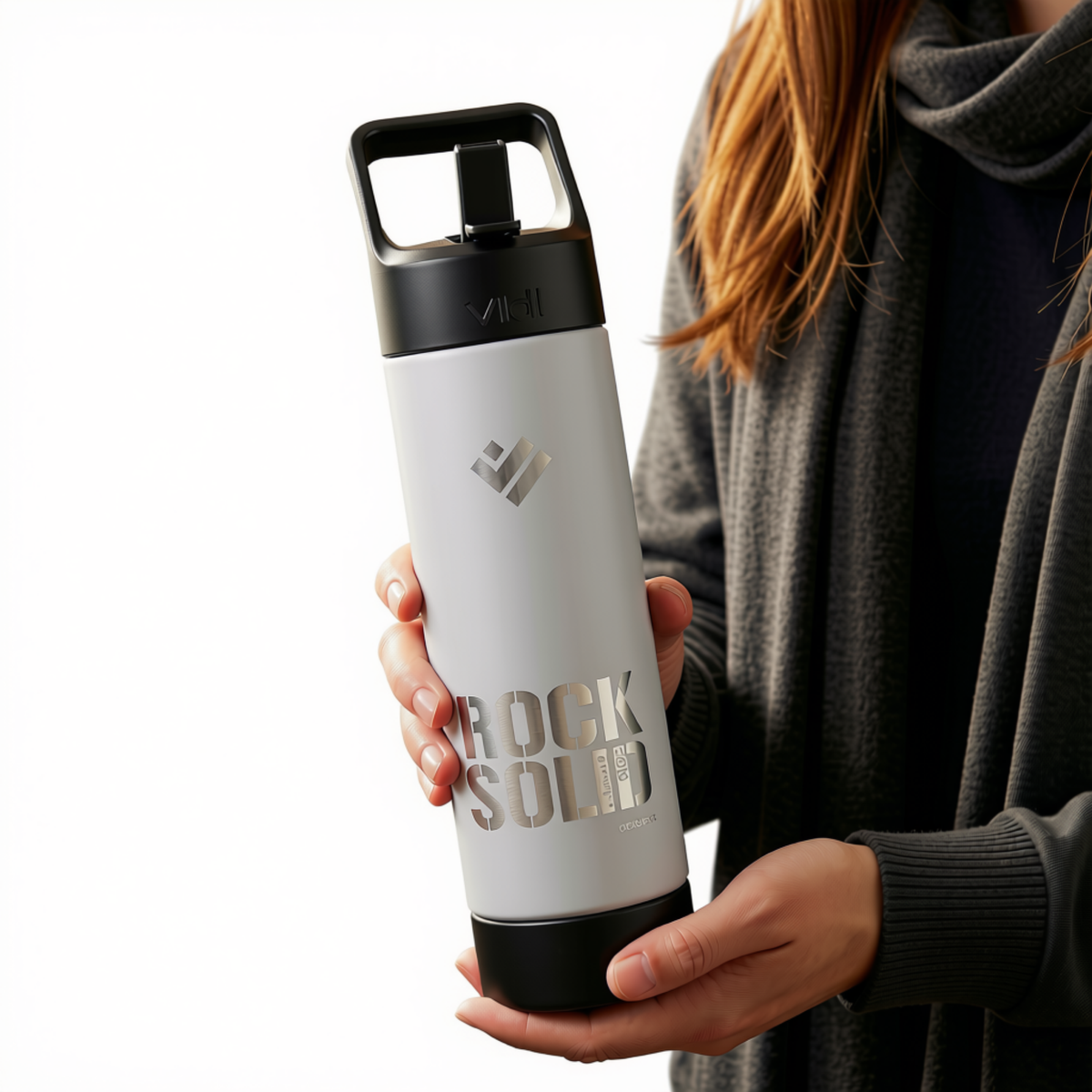 Deluxe 20oz Water Bottle with Storage Base - Rock Solid
