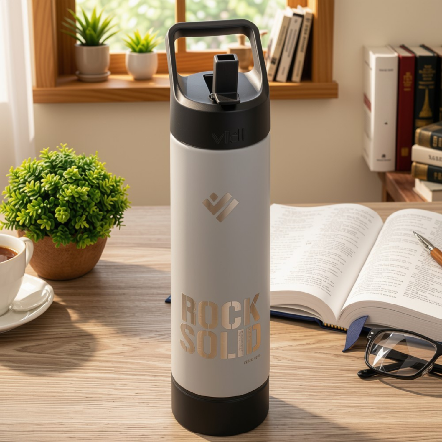 Deluxe 20oz Water Bottle with Storage Base - Rock Solid