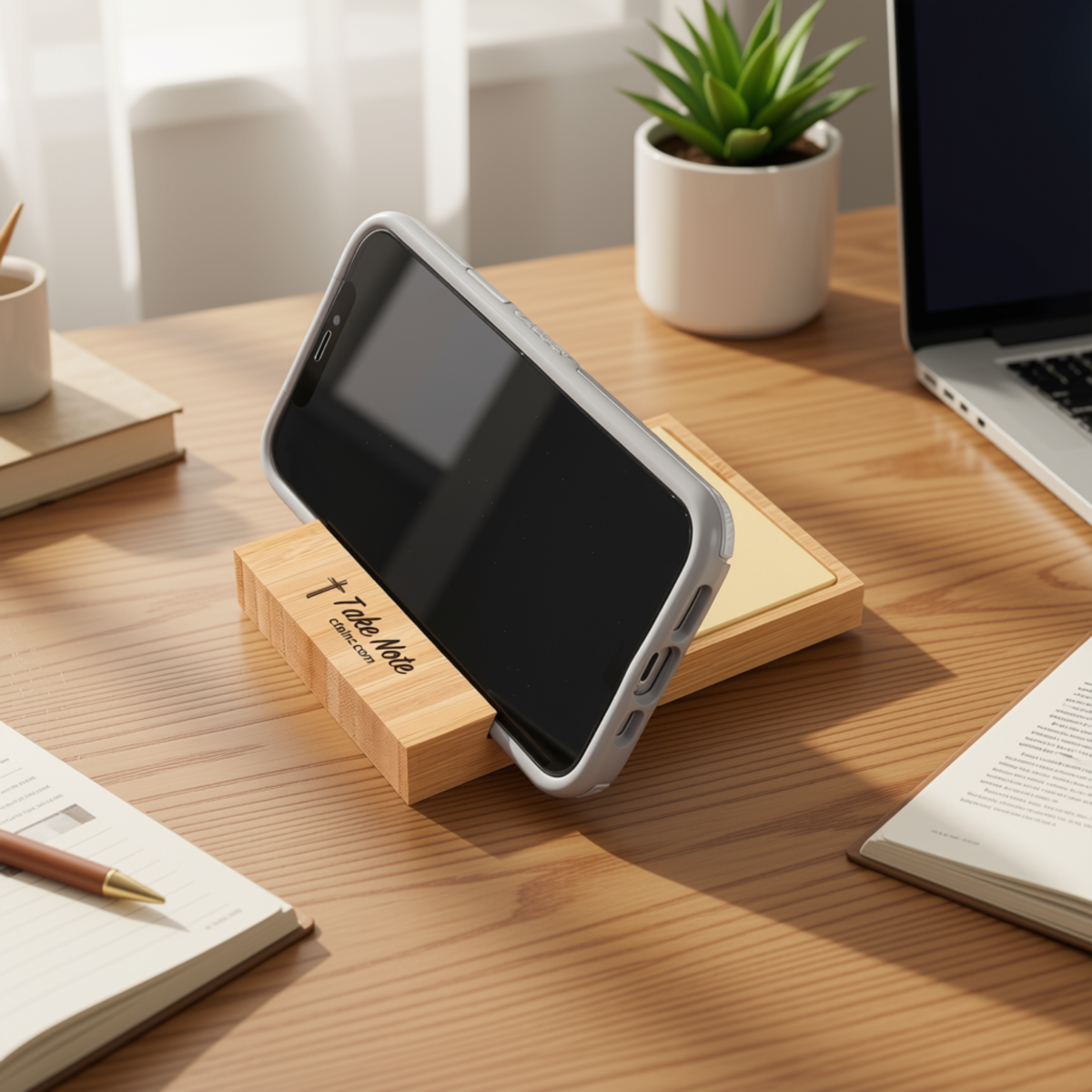 Dual-Purpose Bamboo Desk Organizer