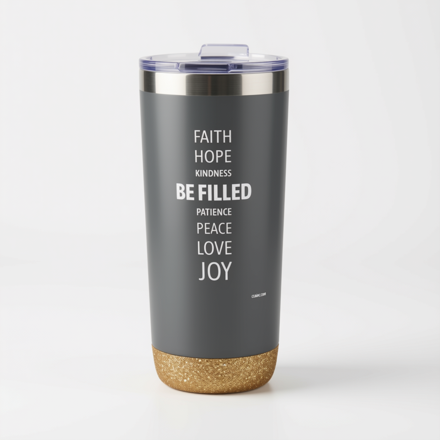 22oz Grey Deluxe Insulated Tumbler - Galatians 5:22-23