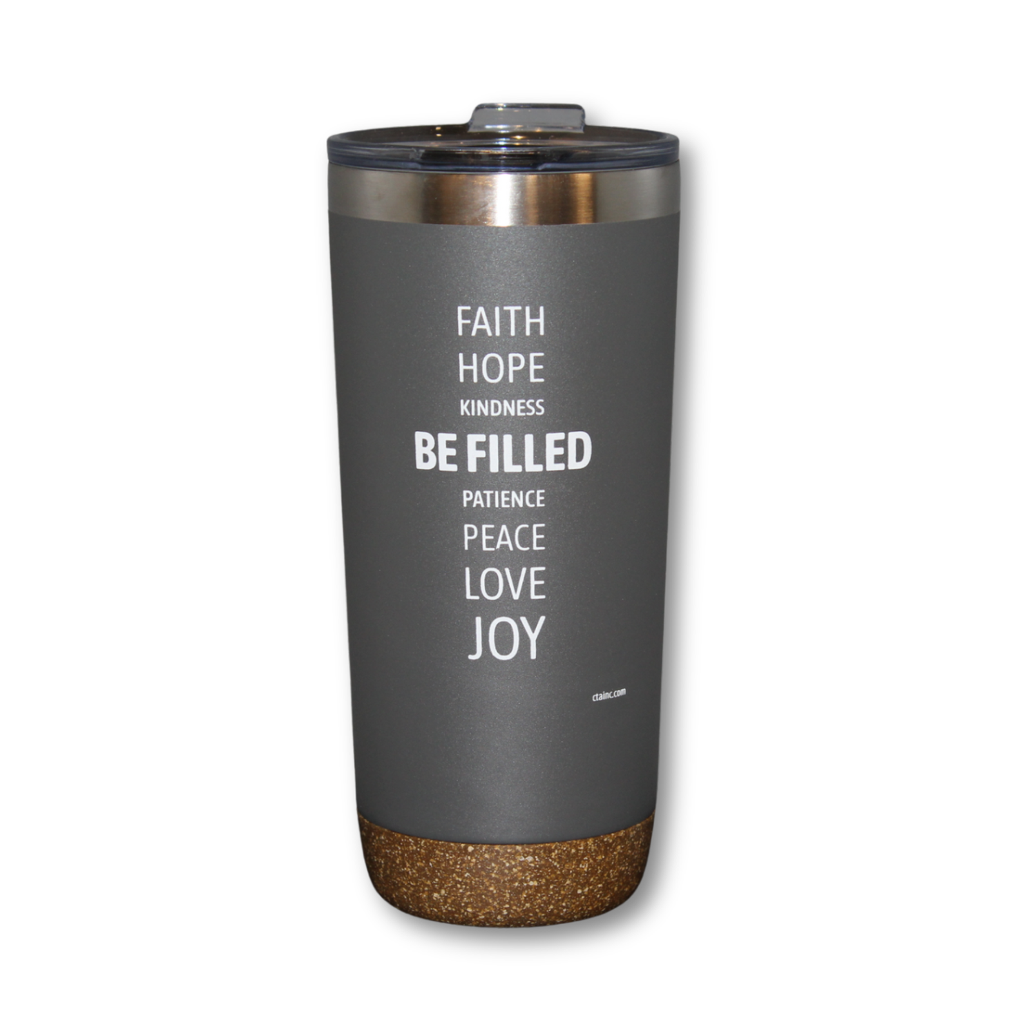 22oz Grey Deluxe Insulated Tumbler - Galatians 5:22-23