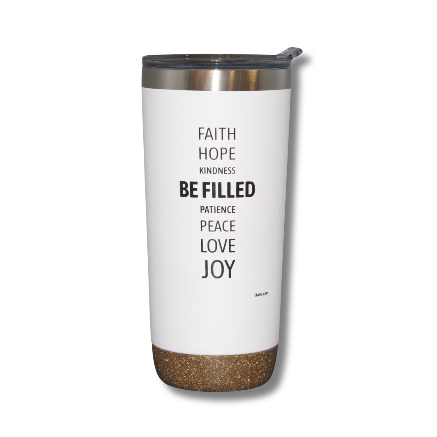 22oz White Deluxe Insulated Tumbler - Galatians 5:22-23