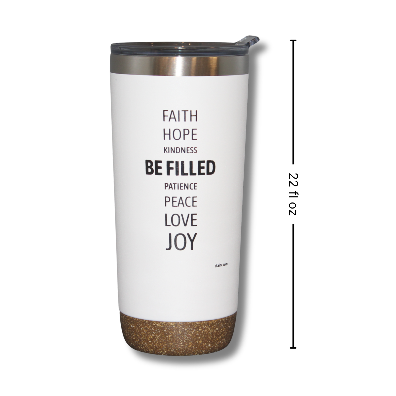 22oz White Deluxe Insulated Tumbler - Galatians 5:22-23