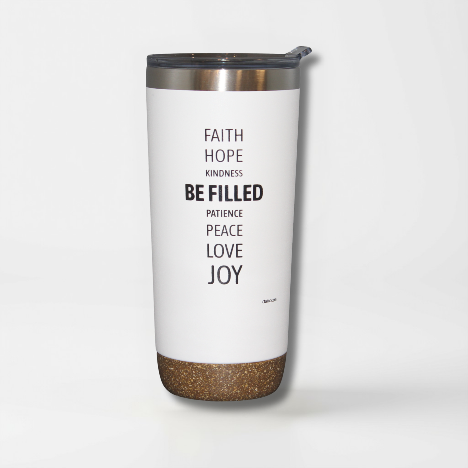 22oz White Deluxe Insulated Tumbler - Galatians 5:22-23