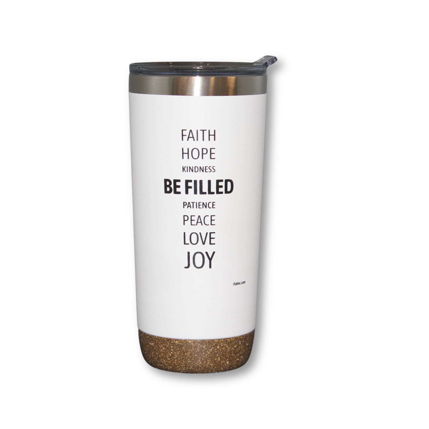22oz White Deluxe Insulated Tumbler - Galatians 5:22-23