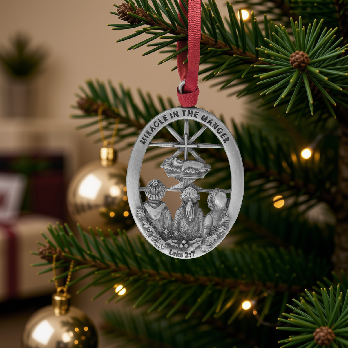 “Miracle in the Manger” Celebrate the birth of Jesus with this ornament that is
capturing the wonder of Christmas with children gazing up at the star that
points to the miracle in the manger, Jesus.