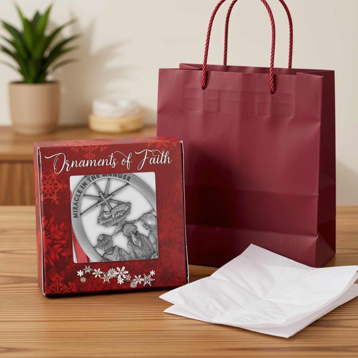 “Miracle in the Manger” Celebrate the birth of Jesus with this ornament that is
capturing the wonder of Christmas with children gazing up at the star that
points to the miracle in the manger, Jesus.