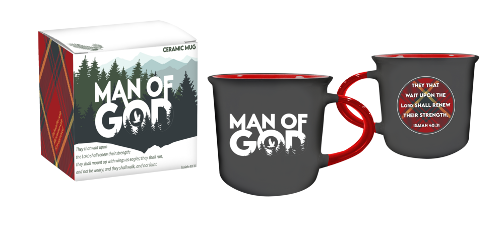 KJV Devotion Book & Ceramic Mug Gift Set - Man of God: Renewed for Life