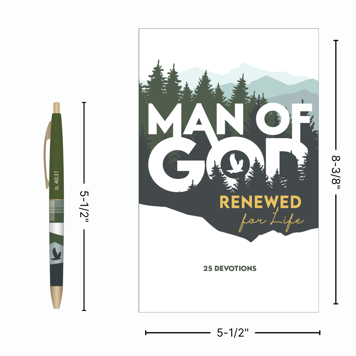 WRAPPED & READY® Devotion Book & Pen Gift Set - Man of God: Renewed for Life