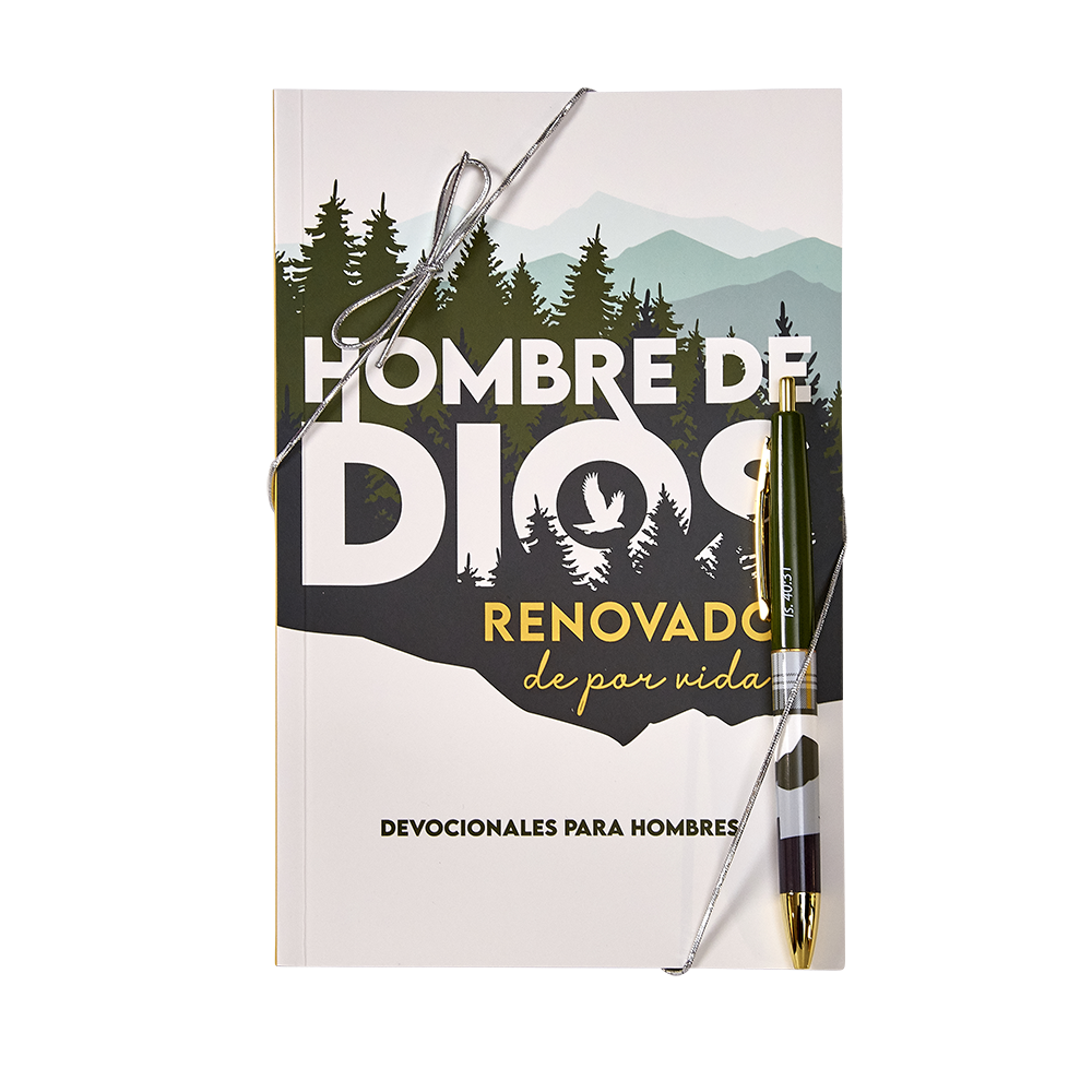 Spanish Man of God Renewed for Life Devotion Book & Pen Set Packaged