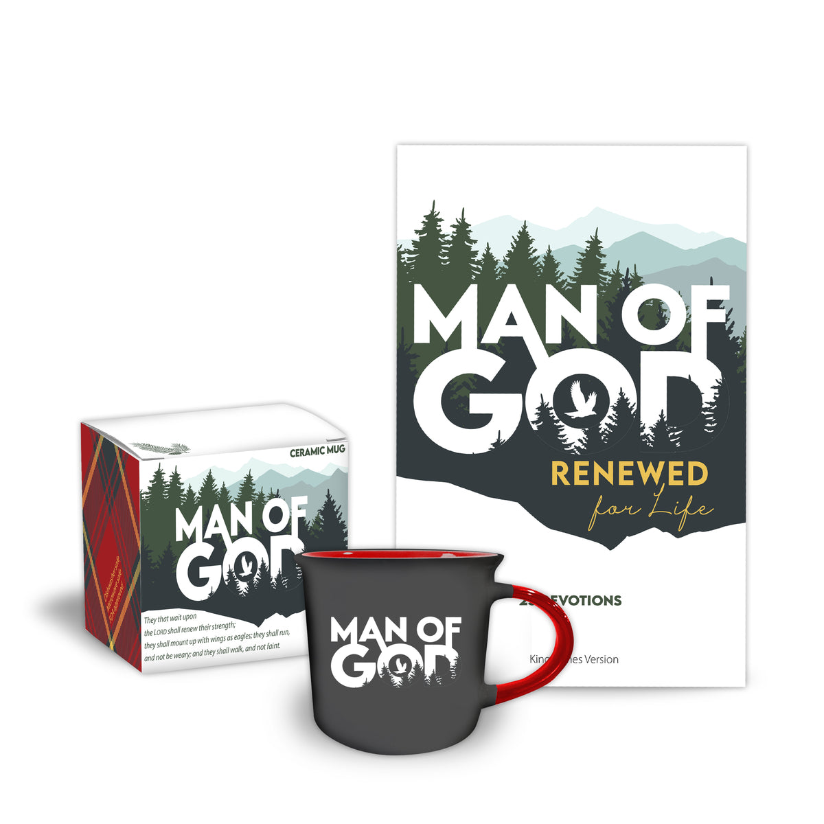 KJV Devotion Book & Ceramic Mug Gift Set - Man of God: Renewed for Life
