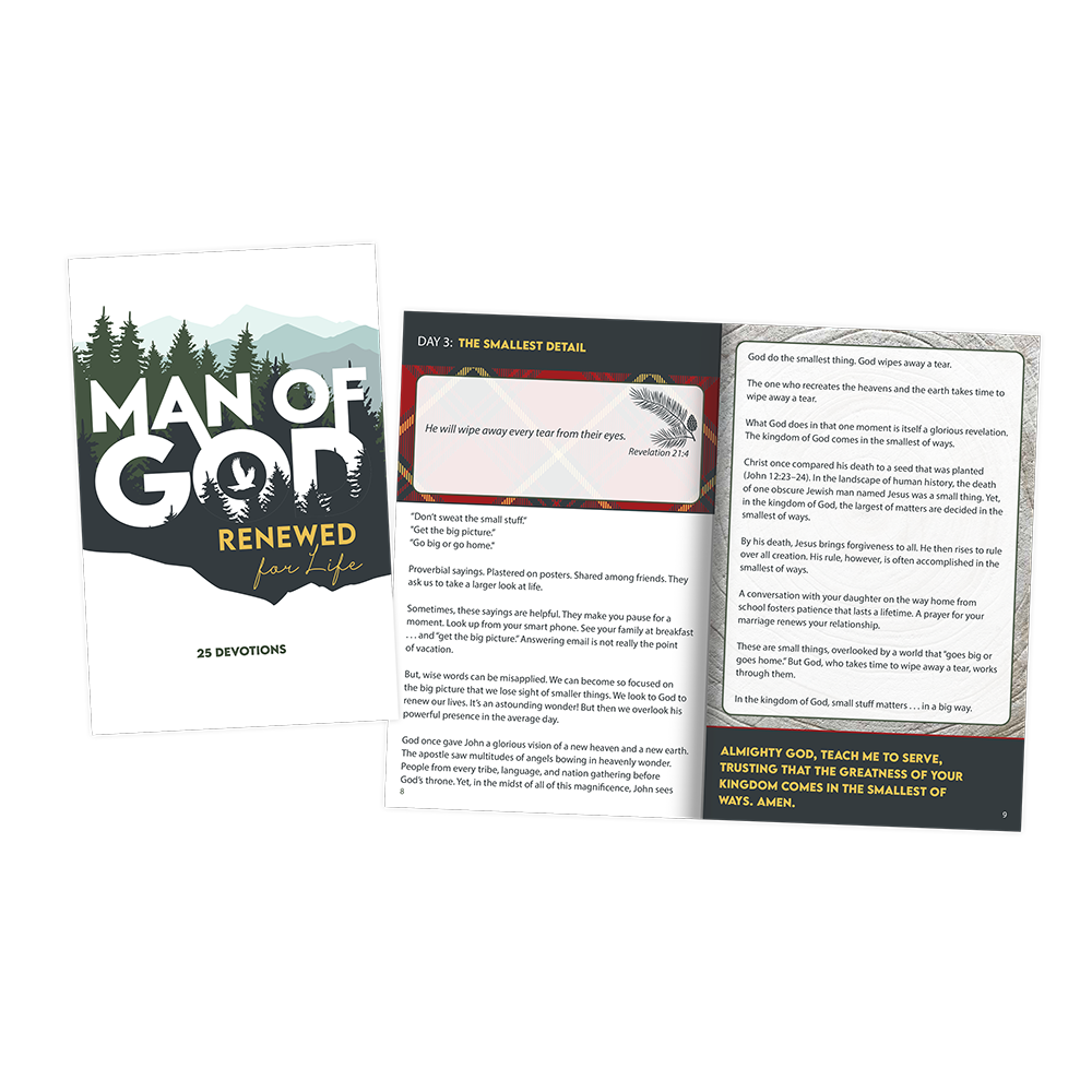 Man of God Renewed for Life Softcover Devotion Book 