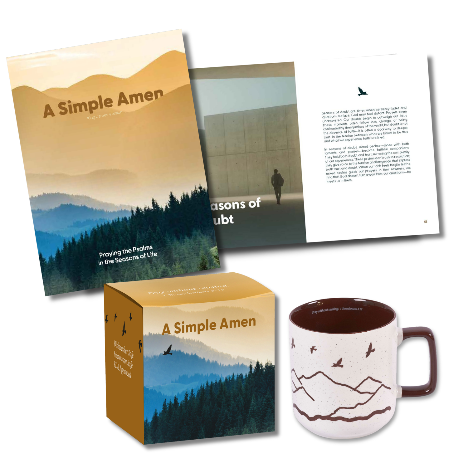 KJV Devotion Book & Mug Gift Set - A Simple Amen