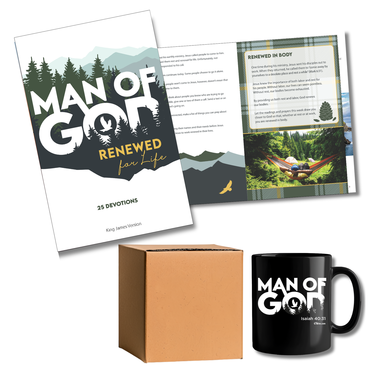 KJV Devotion Book & Mug Gift Set - Man of God: Renewed for Life