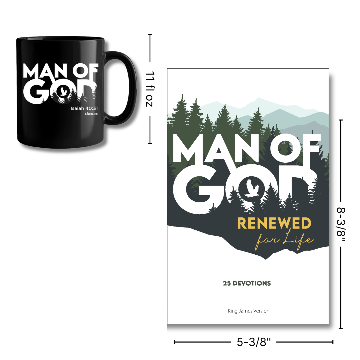 KJV Devotion Book & Mug Gift Set - Man of God: Renewed for Life
