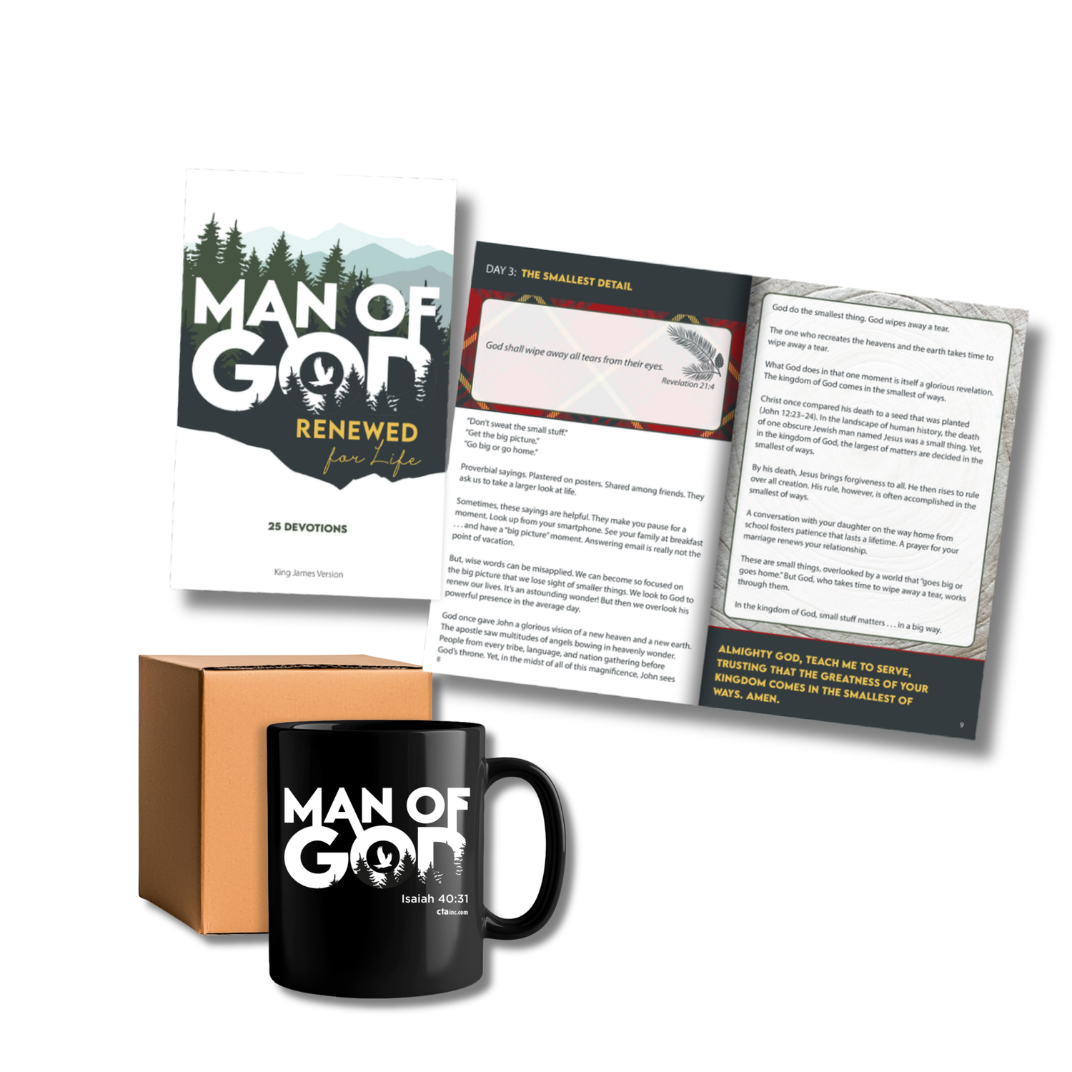 KJV Devotion Book & Mug Gift Set - Man of God: Renewed for Life