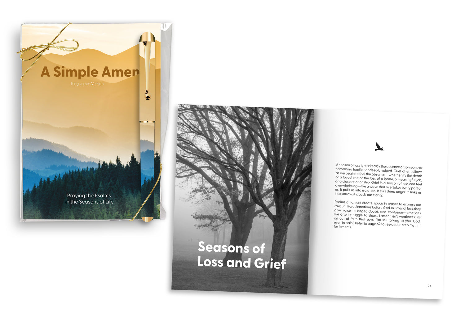 KJV Devotion Book & Pen Gift Set - A Simple Amen