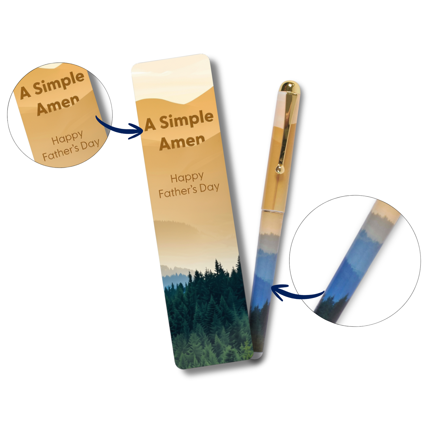 WRAPPED & READY® Bookmark & Pen Gift Set - Happy Father's Day - A Simple Amen