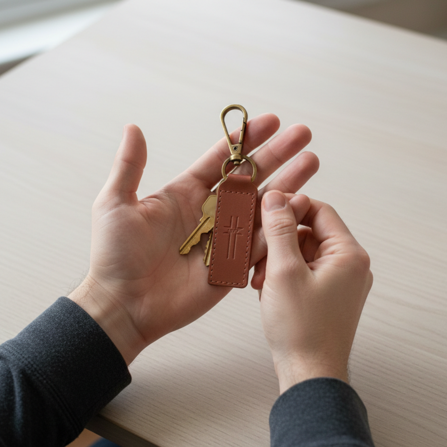 Leather Key Chain - A Simple Amen
