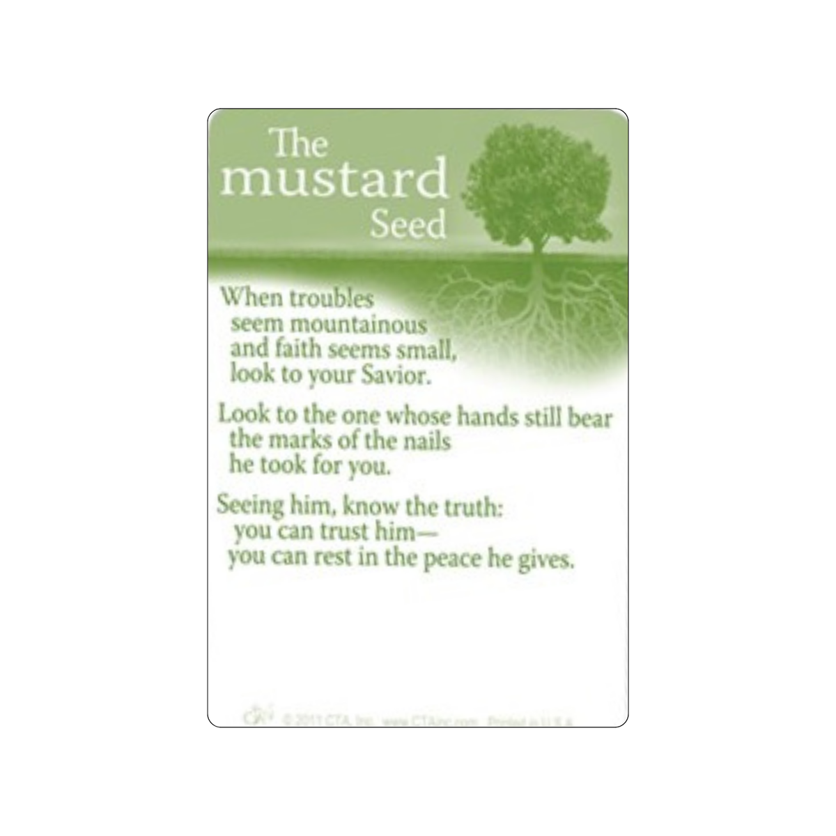 1-1/4" Pewter-Finish Pocket Coin & Reminder Card - KJV - Faith the Size of a Mustard Seed
