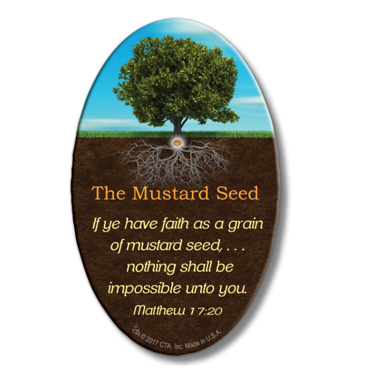 4" Oval Magnet - KJV - Faith the Size of a Mustard Seed