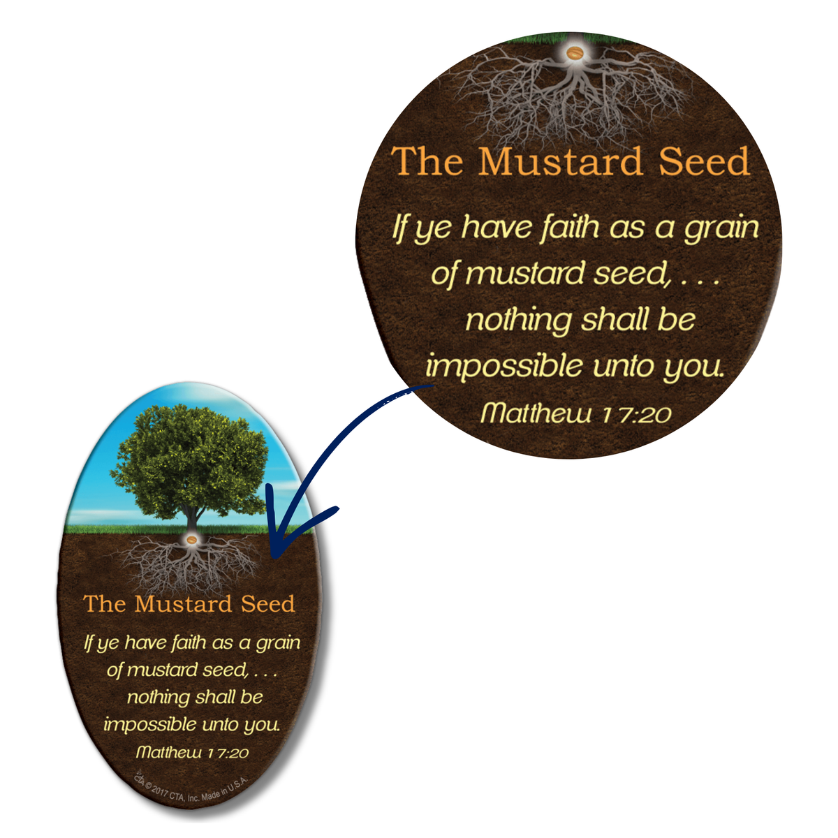 4" Oval Magnet - KJV - Faith the Size of a Mustard Seed