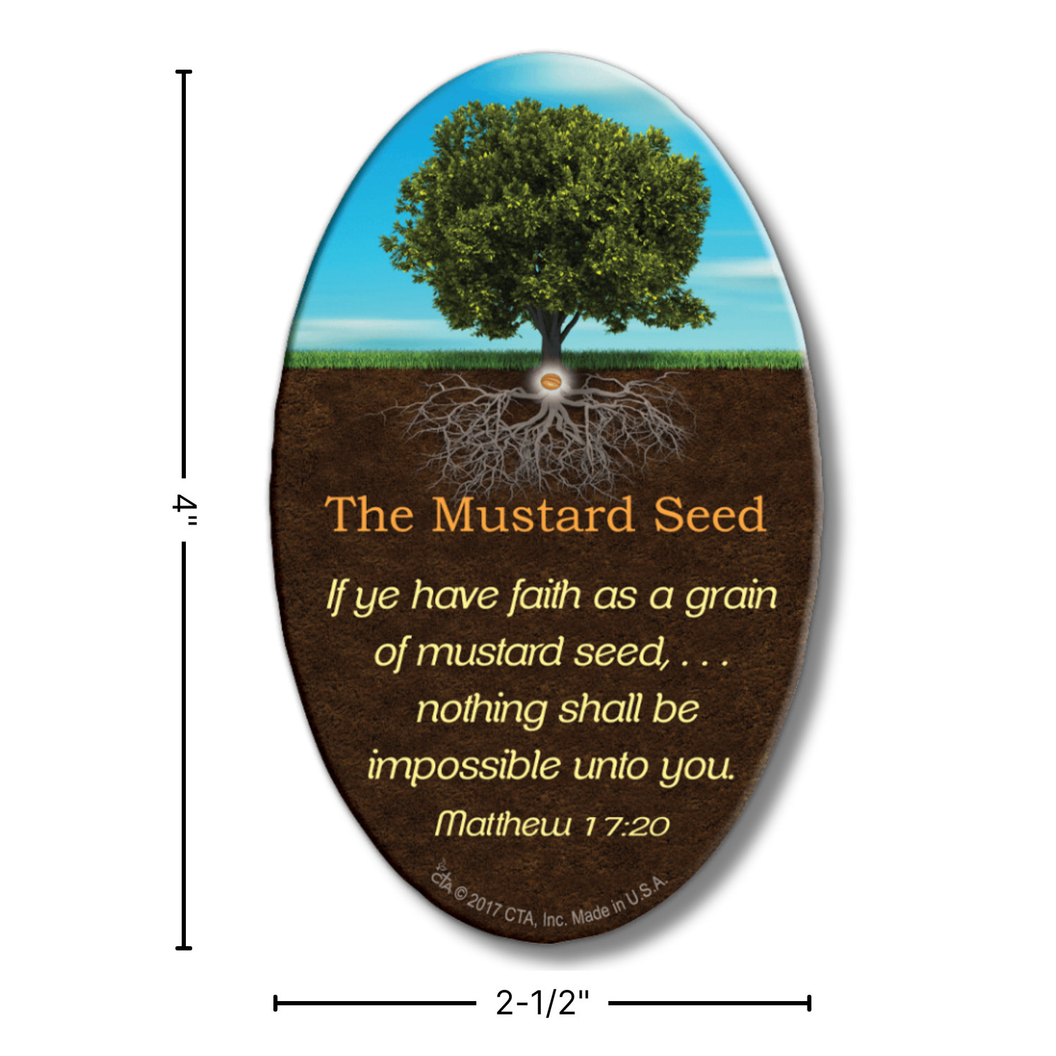 4" Magnet - Faith the Size of a Mustard Seed