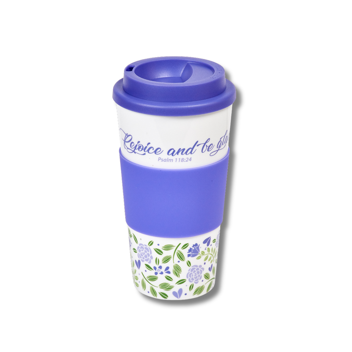 16oz Double-Wall Silicone Travel Tumbler - KJV - Rejoice and Be Glad Psalm 118:24