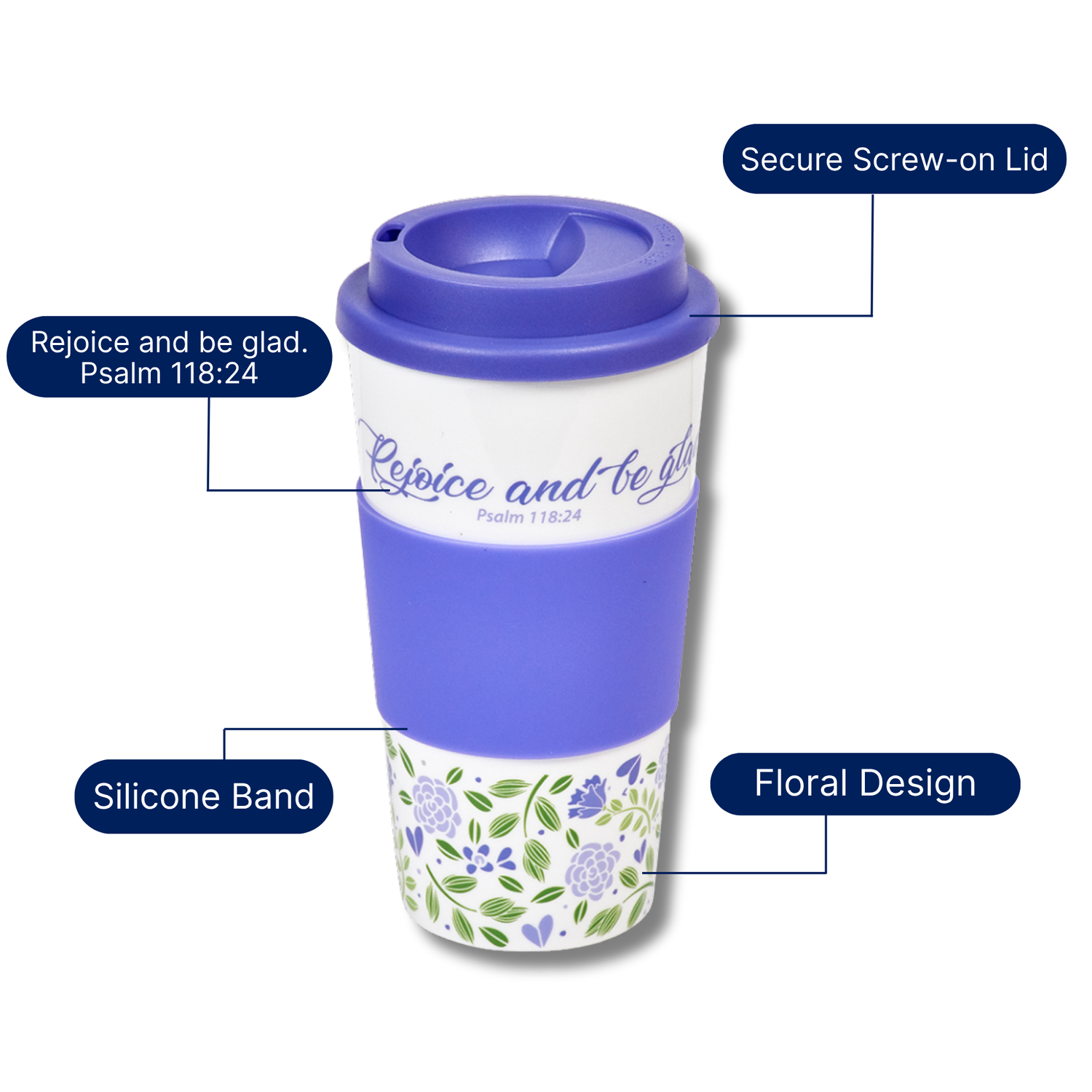Travel Tumbler - Rejoice and Be Glad Psalm 118:24