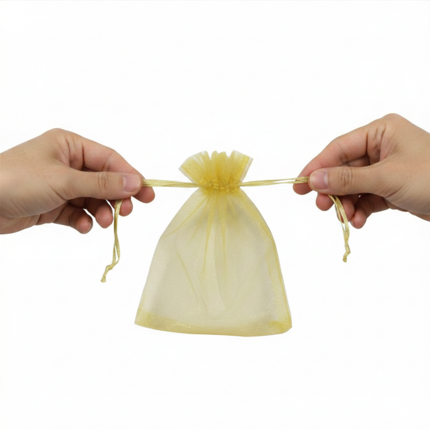 Gold Organza Bag, Small - 6-Pack