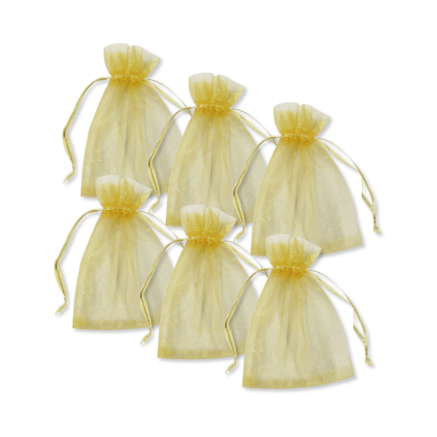 Gold Organza Bag, Small - 6-Pack