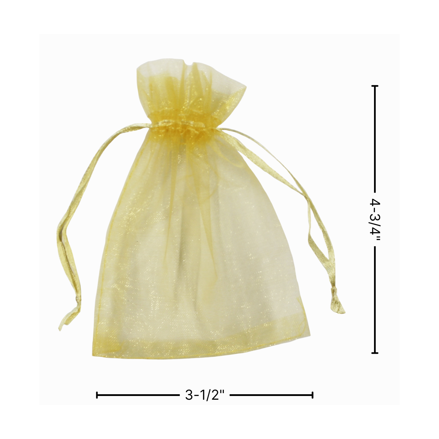 Gold Organza Bag, Tall Small - 6-Pack
